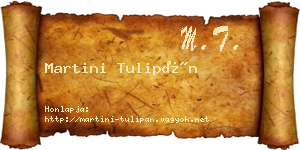 Martini Tulipán névjegykártya